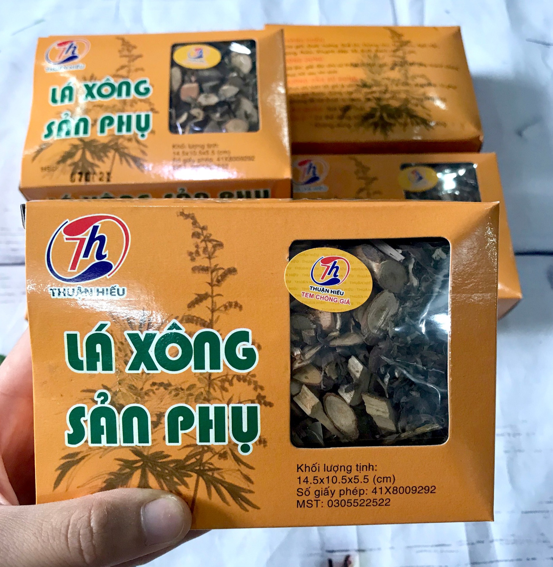 Combo 5 hộp lá xông sản phụ thuận hiếu có tem chống hàng giả