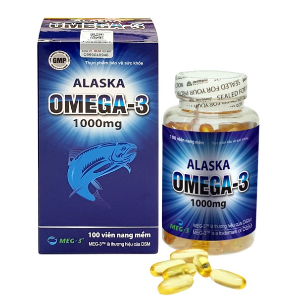 dầu cá Alaska Omega-3 1000mg Gia Nguyễn lọ 100 viên