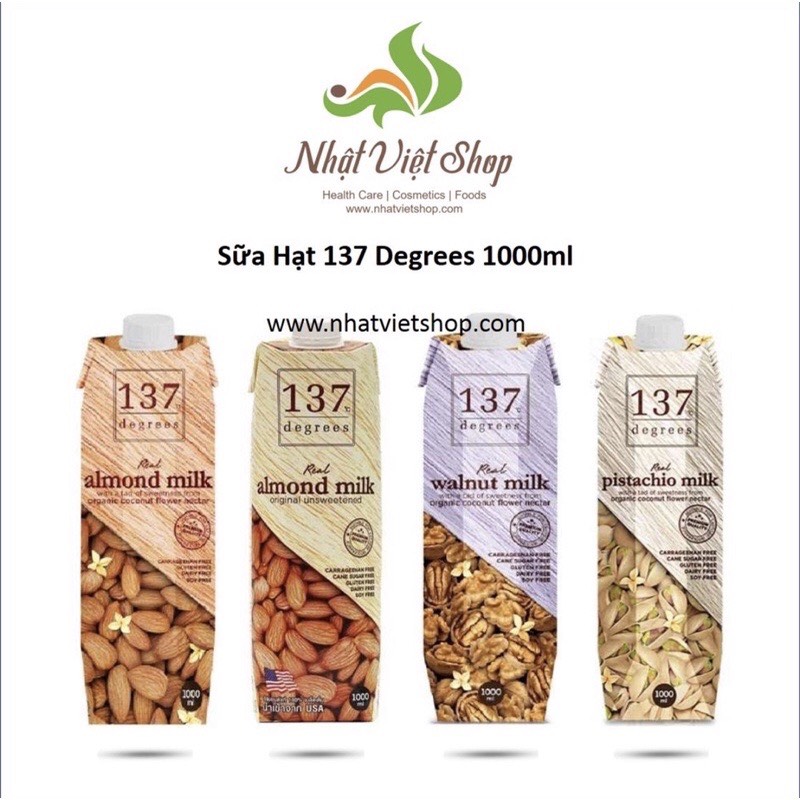Combo 4 hộp sữa hạt 137 degrees hộp 1000ml mix vị