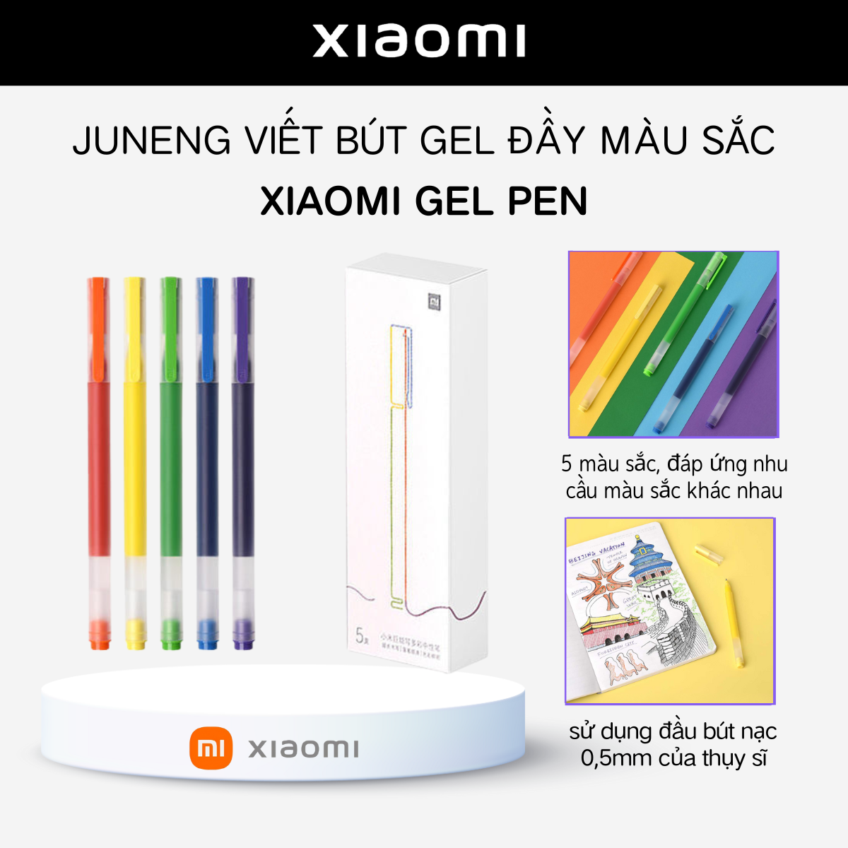 Bút xiaomi bút ký mực siêu bền mijia bút mi bút ký 0.5mm mực in nhật bản mikuni trơn thụy sĩ