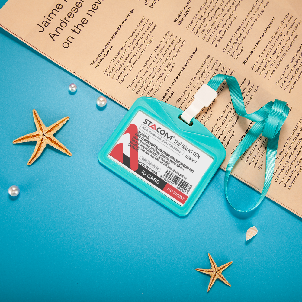 (Combo 5 cái) Thẻ bảng tên nhựa PVC cứng dày STACOM dáng ngang/đứng, kích thước thẻ 54x85mm - ID6057/ID6058 sản phẩm không kèm dây đeo