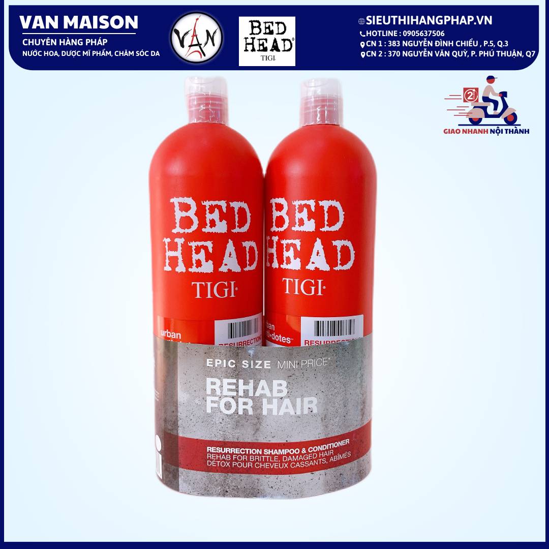 Bộ dầu gội xả tigi đỏ bed head phục hồi tóc & tigi trắng s factor phồng và mượt tóc 750ml