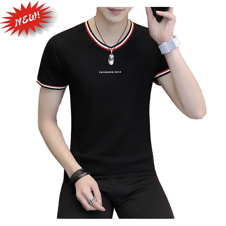 Áo thun nam cao cấp cổ tim hot trend 2021