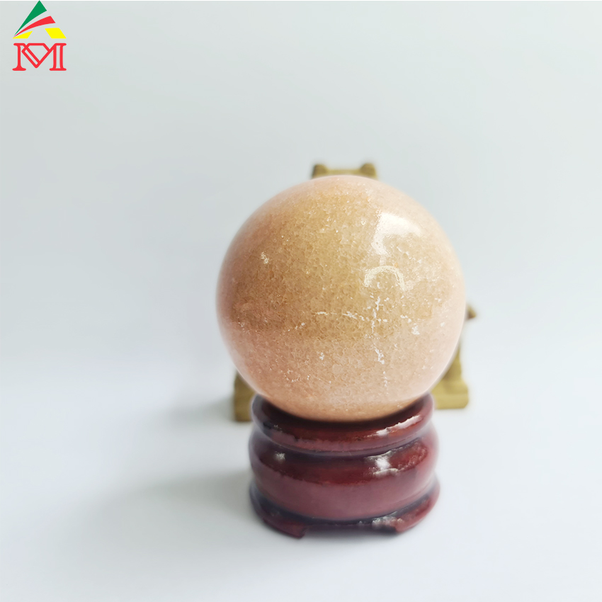Quả cầu phong thủy để bàn cỡ nhỏ đá serpentine cam