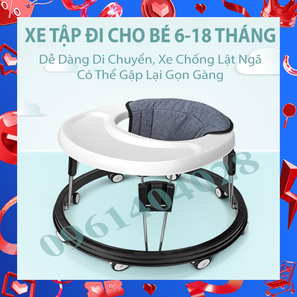 Xe Tròn Tập Đi Cho Bé - Xe Tập Đi Dễ Gập Gọn Cho Trẻ Em 6-12-18 tháng