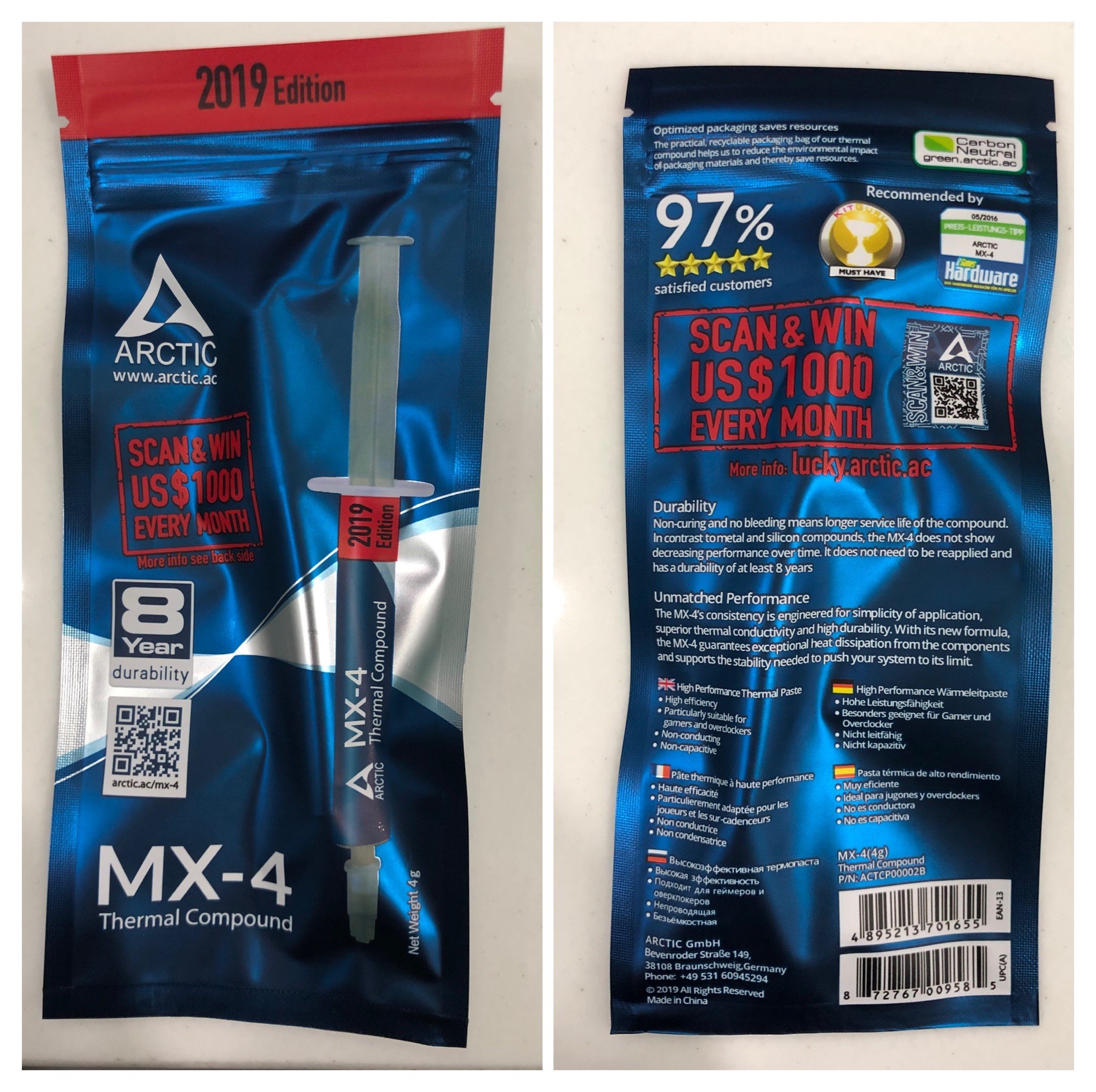 Keo tản nhiệt Ống ARCTIC MX-4 (4G) 2019