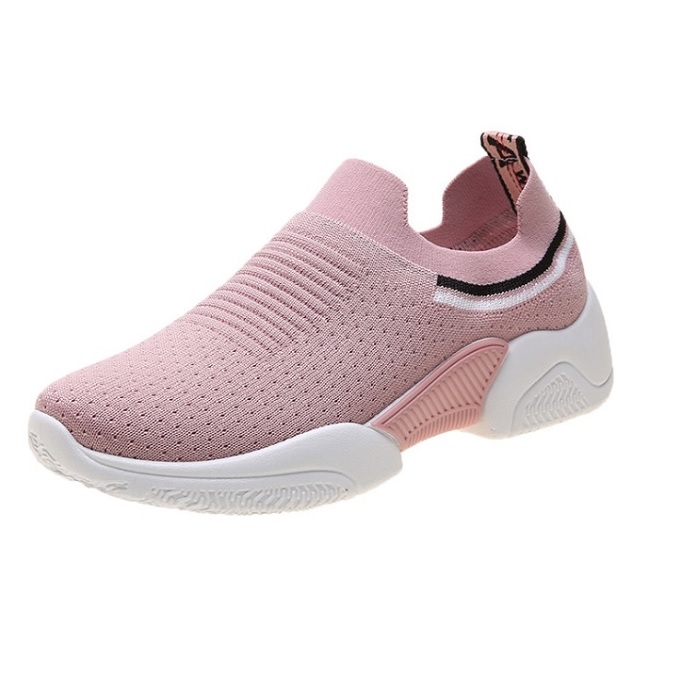 [HCM]GIÀY LƯỜI NỮGIAỲ MỌI NỮ ĐẾ ĐỘN GIAỲ SLIP ON CAO CẤP 2 màu (đen - hồng) ADORA GN366