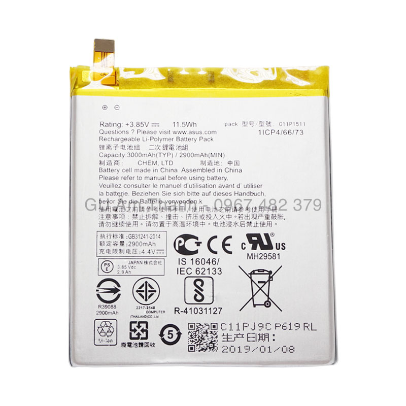 Pin thay thế cho asus zenfone 3 5.5 ze552kl z012d z012da 3000mah zin
