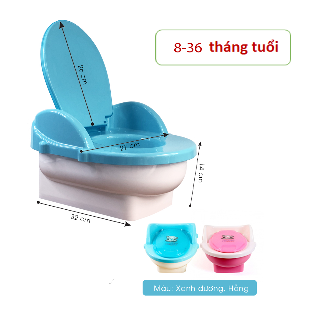 Bô vệ sinh cho bé có lưng tựa Nanny N470 - Màu xanh