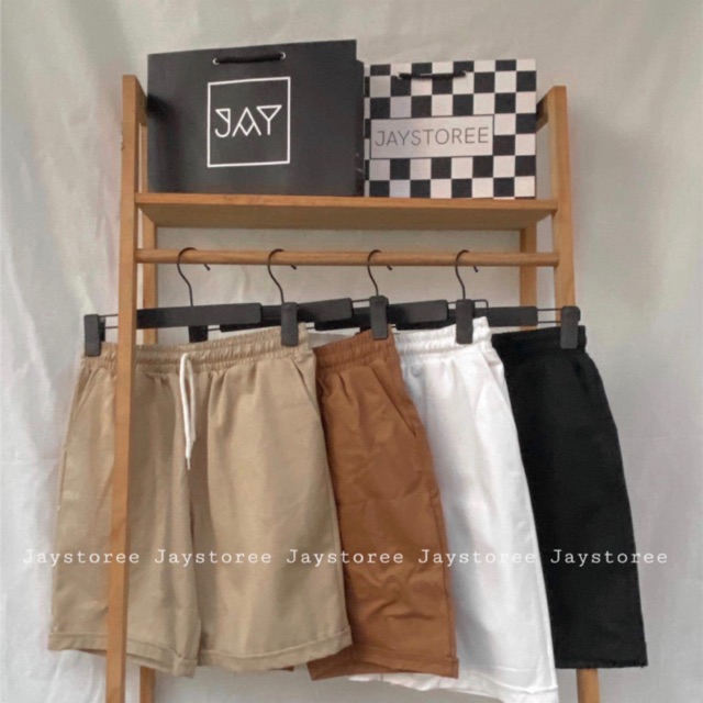 Quần short kaki đen/trắng/be ❤️freeship❤️ nam nữ unisex/ short kaki lưng thun ❤️