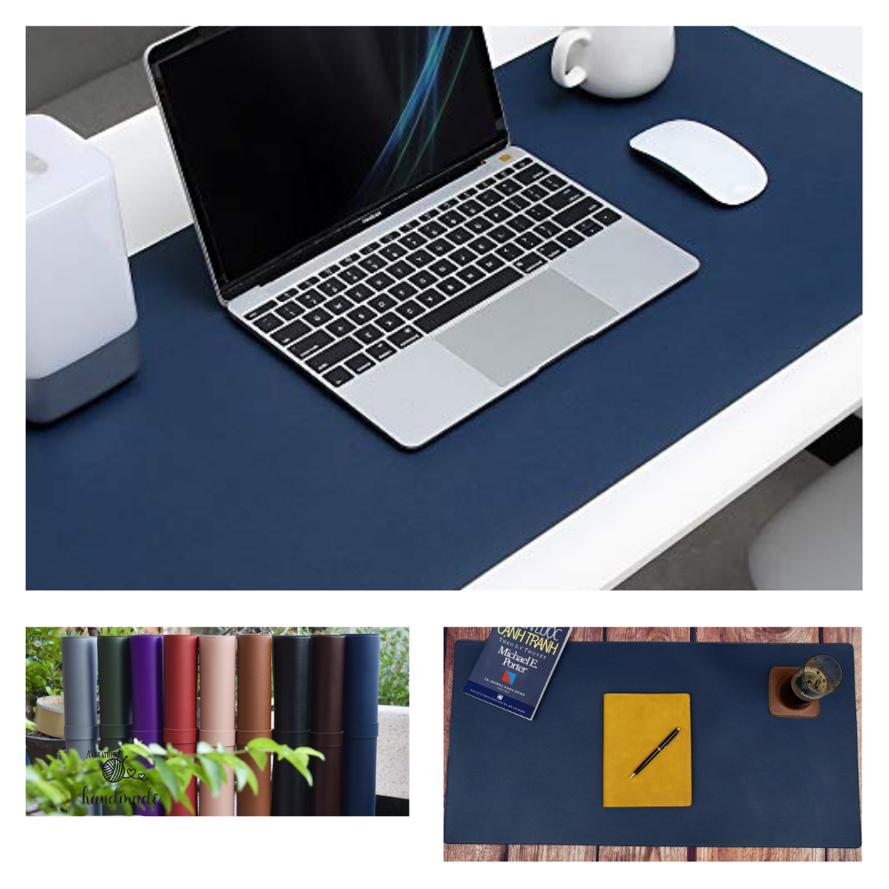 (40x80) Miếng Lót Chuột Office Deskpad Thảm Da Trang Trí Bàn Làm Việc Avleather Bo Viền Mềm Mịn Chống Nước