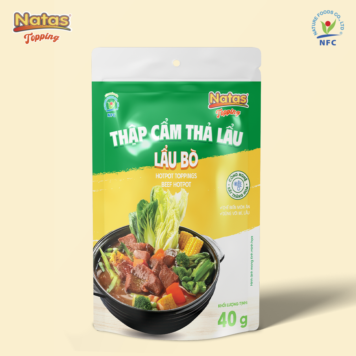 NATAS TOPPING THẬP CẨM THẢ LẨU - LẨU BÒ TÚI 40G