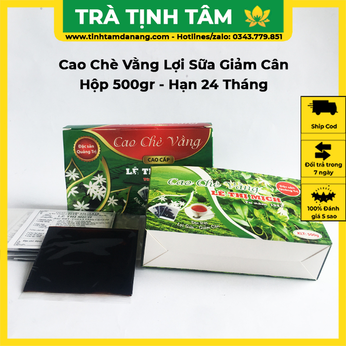 Cao chè vằng sẻ lợi sữa giảm cân sau sinh Lê Thị Mịch , hộp 500gr x 20 miếng cao lá vằng
