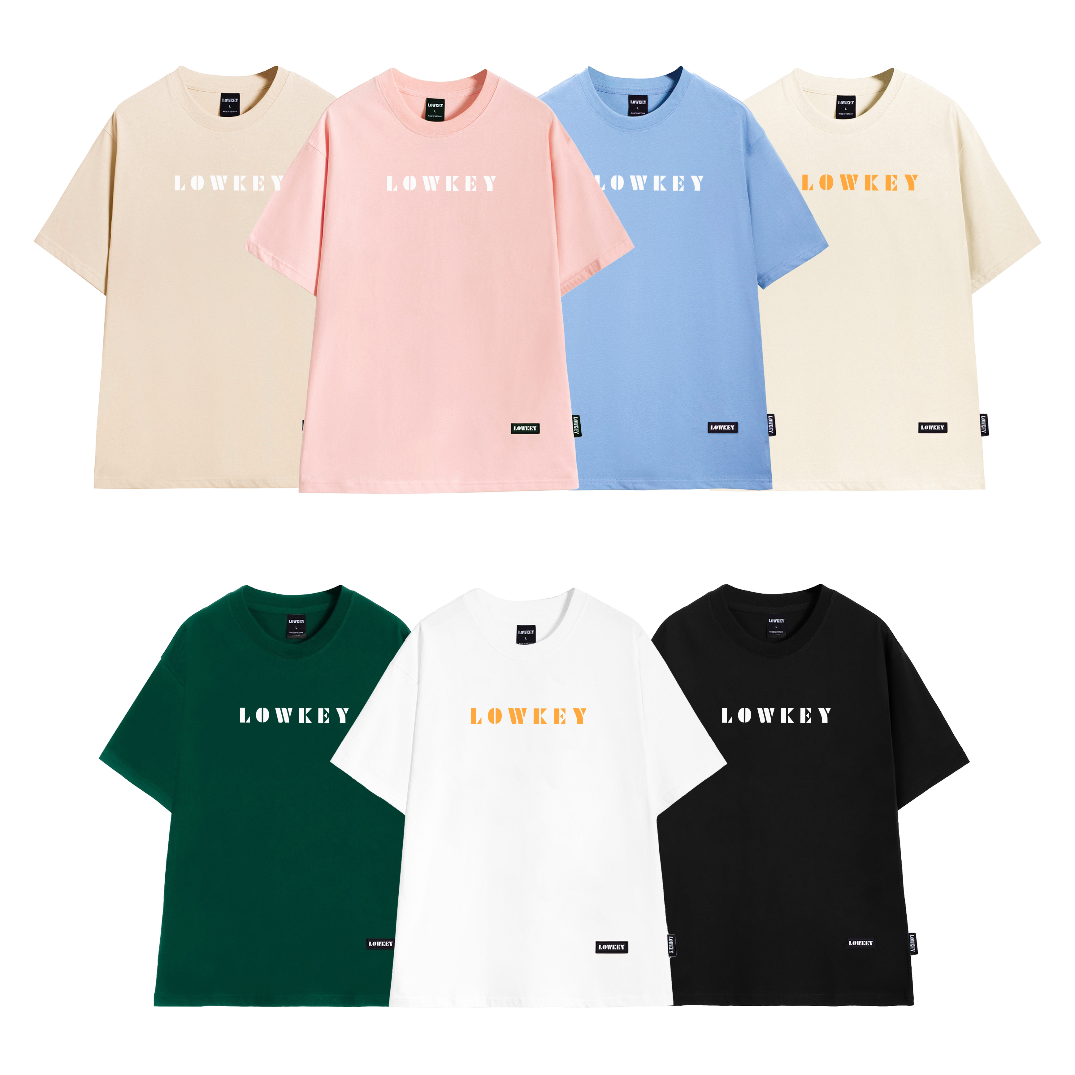 [HCM][FREESHIP] Áo thun unisex form rộng nam nữ cổ tròn in chữ LOWKEY cao cấp K0002 - Nhiều màu