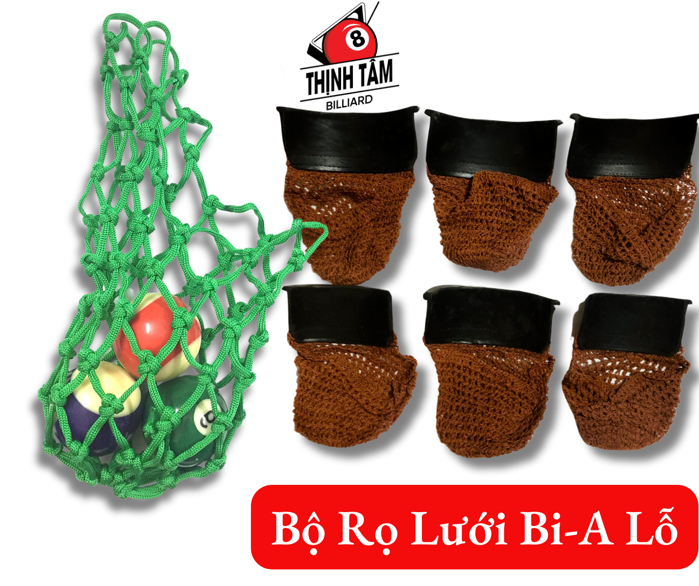 Bộ 6 rọ lưới bida lỗ loại đẹp