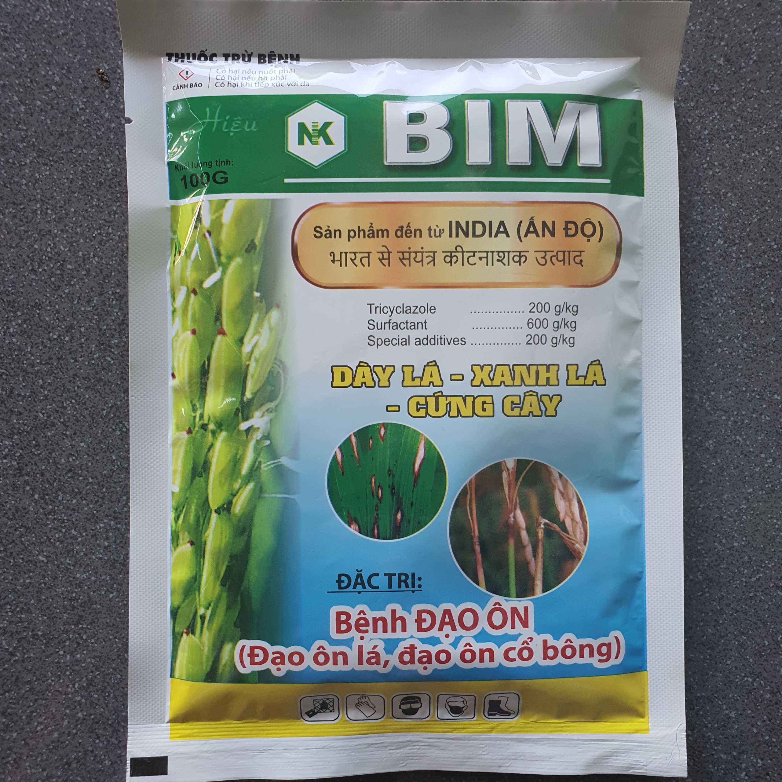 Thuốc trừ đạo ôn lá, đạo ôn cổ bông trên lúa Bim 100gr