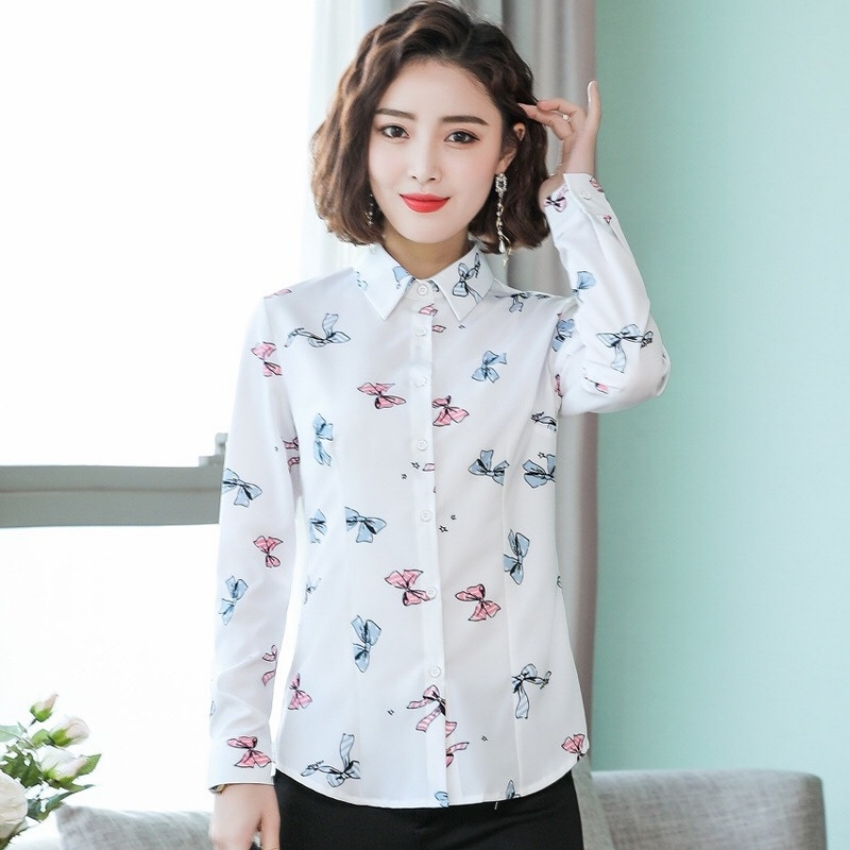 Áo sơ mi dài tay công sở phối họa tiết Nơ đẹp mắt Mẫu B226 Thời trang ELVIN FASHION Thiết kế trẻ trung nữ tính Hàng chất lượng XNK