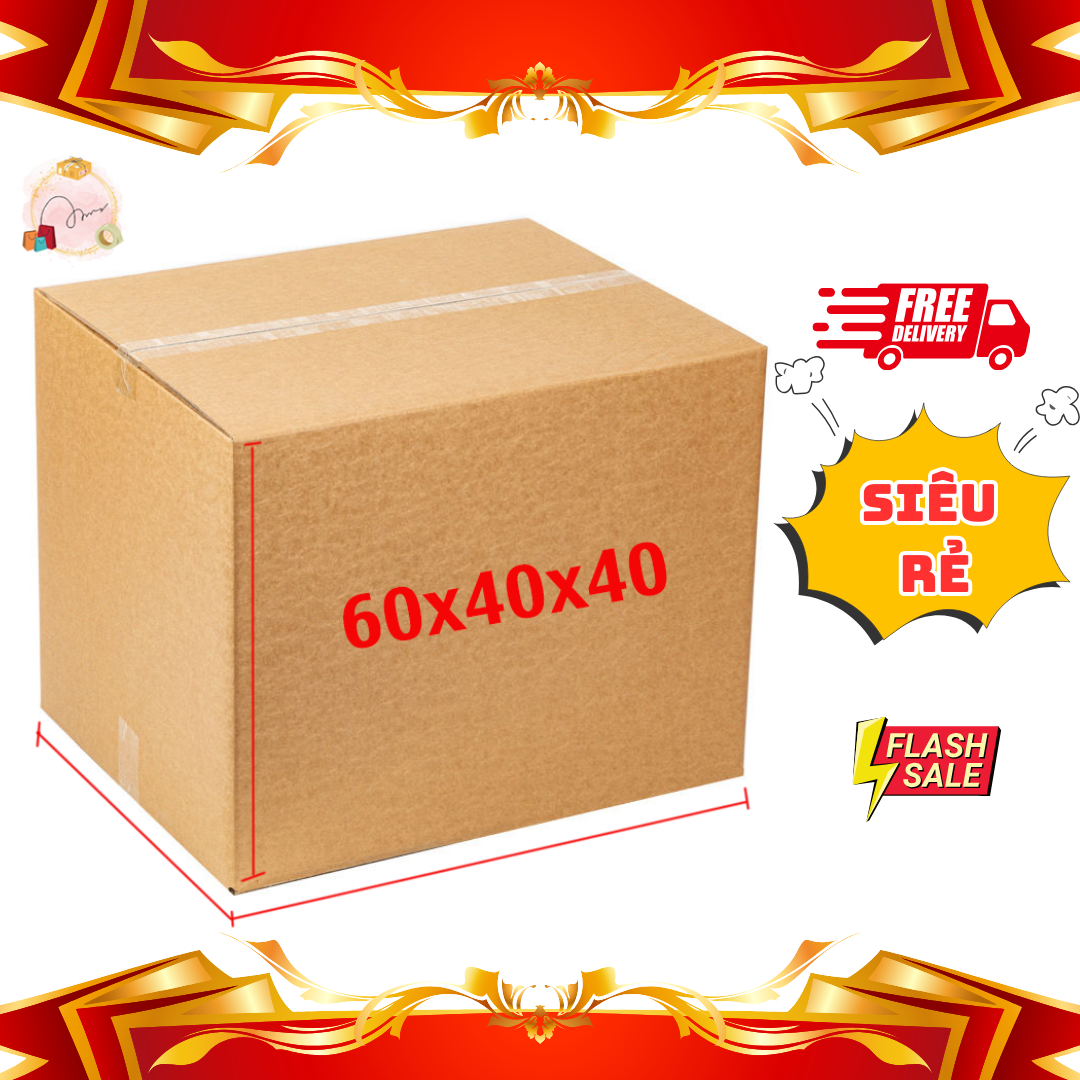 Thùng carton chuyển nhà 60x40x40, thùng carton lớn 3 lớp/5 lớp mới, thùng chuyển nhà, đóng hàng 60x4