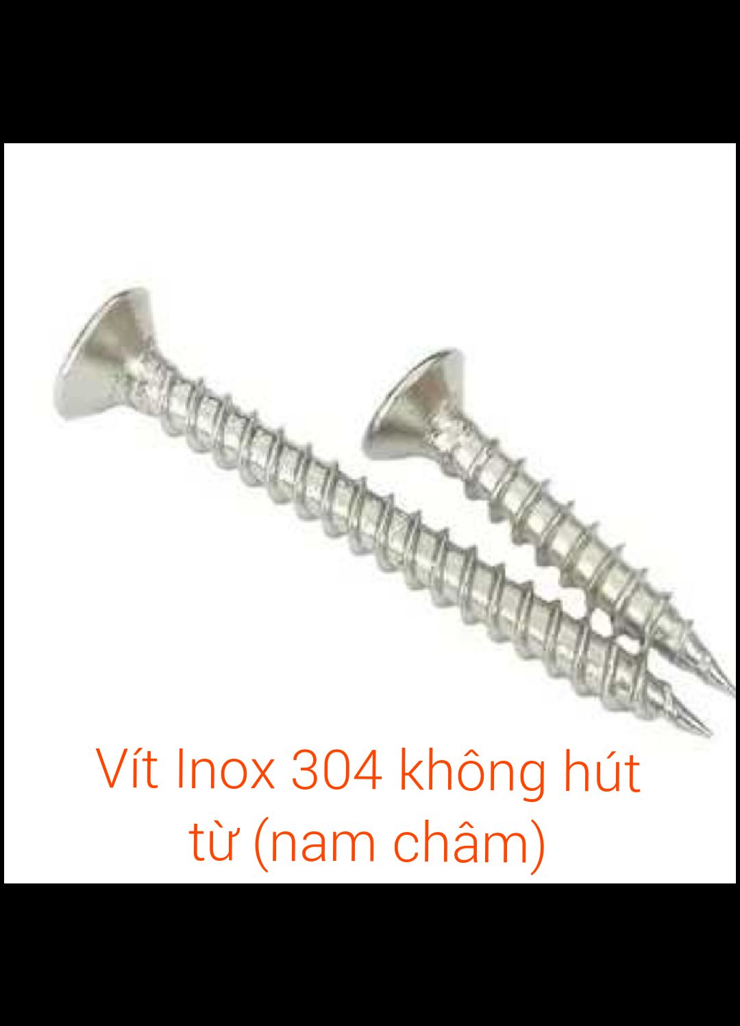 [HCM]100 Vít Inox 304 5x40 không hút nam châm. (một ít có thể hút nhẹ là do va đập sinh từ tính không ảnh hưởng đến inox)không gỉ sét. đầu côn.