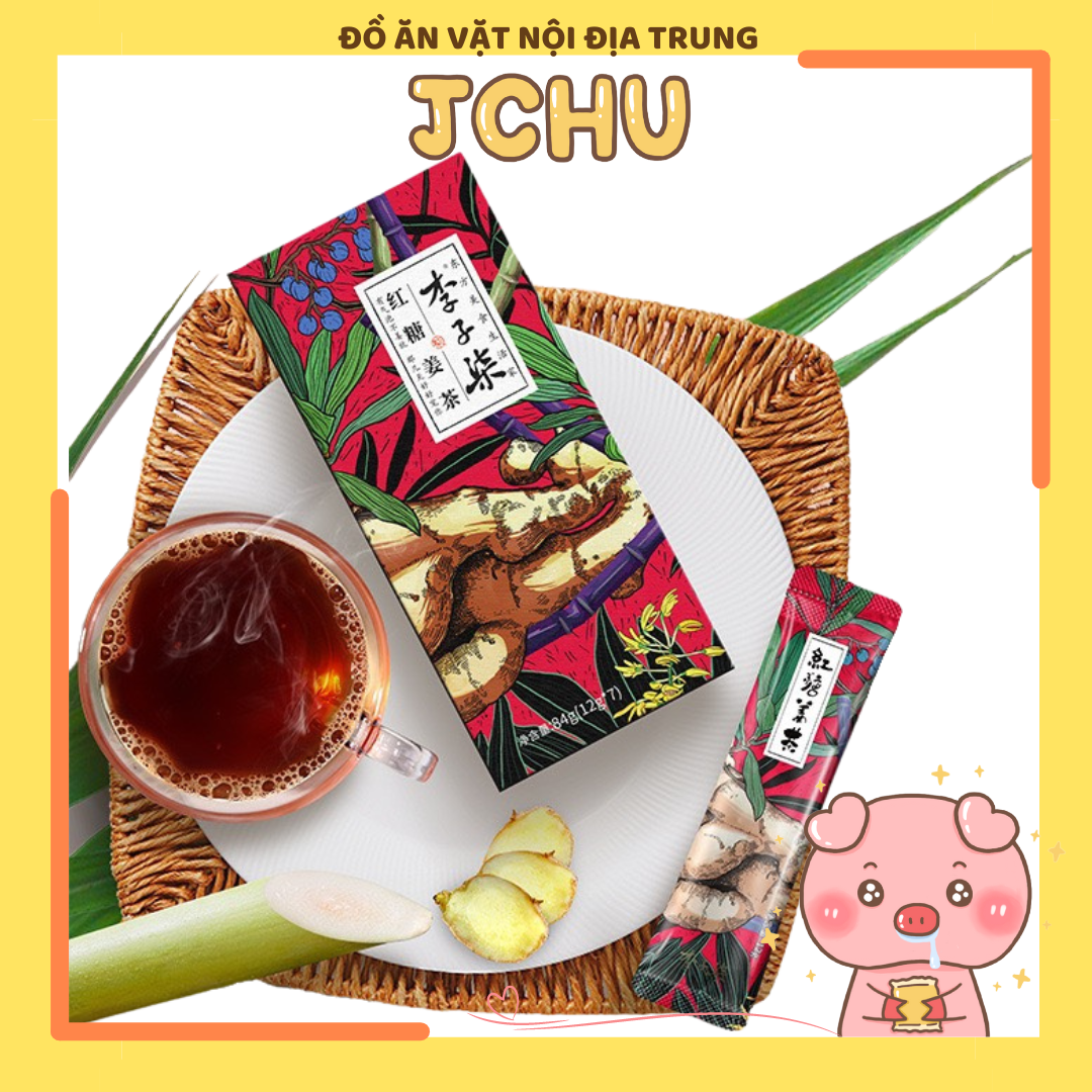 Trà gừng đường nâu Lý Tử Thất, trà gừng đường đỏ, đường mía hòa tan