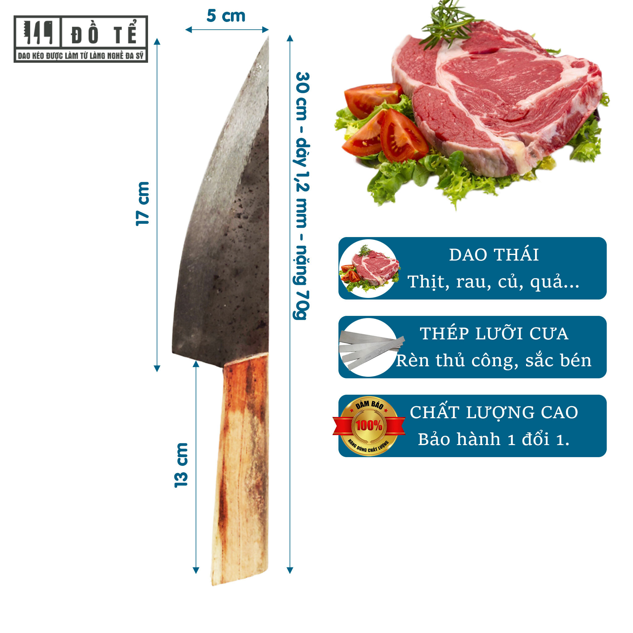 Dao nhọn lưỡi cưa dao lưỡi cưa 100% - dao nhà bếp đồ tể - đa sỹ - hl03