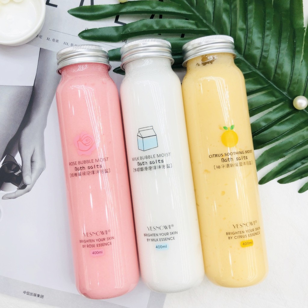 Sữa Tắm Muối Biển Trị Mụn Lưng - Viêm Nang Lông - Tẩy Tế Bào Chết Tạo Bọt Cao Cấp Yesnow [400Ml]