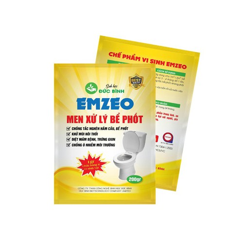 Chế phẩm vi sinh men xử lý bể phốt EMZEO - khử mùi hôi chống tắc nghẽn bể phốt, hầm cầu, nhà vệ sinh cực tốt