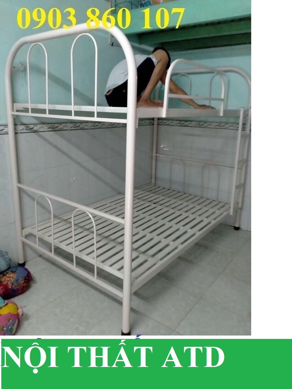 [HCM]Giường tầng sắt tròn giá rẻ tại xưởng đủ kích thước y hình - giường tầng chịu lực tốt nằm thoải mái hcm bình dương long an