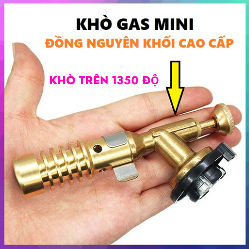   HÀNG XỊN  Đầu khò gas mini nhật cao cấp đồng nguyên khối có vòng chỉnh oxy nhiệt độ đến 1350°C - Đèn khò bình gas mini chuyên nấu nướng,thợ cơ khí 