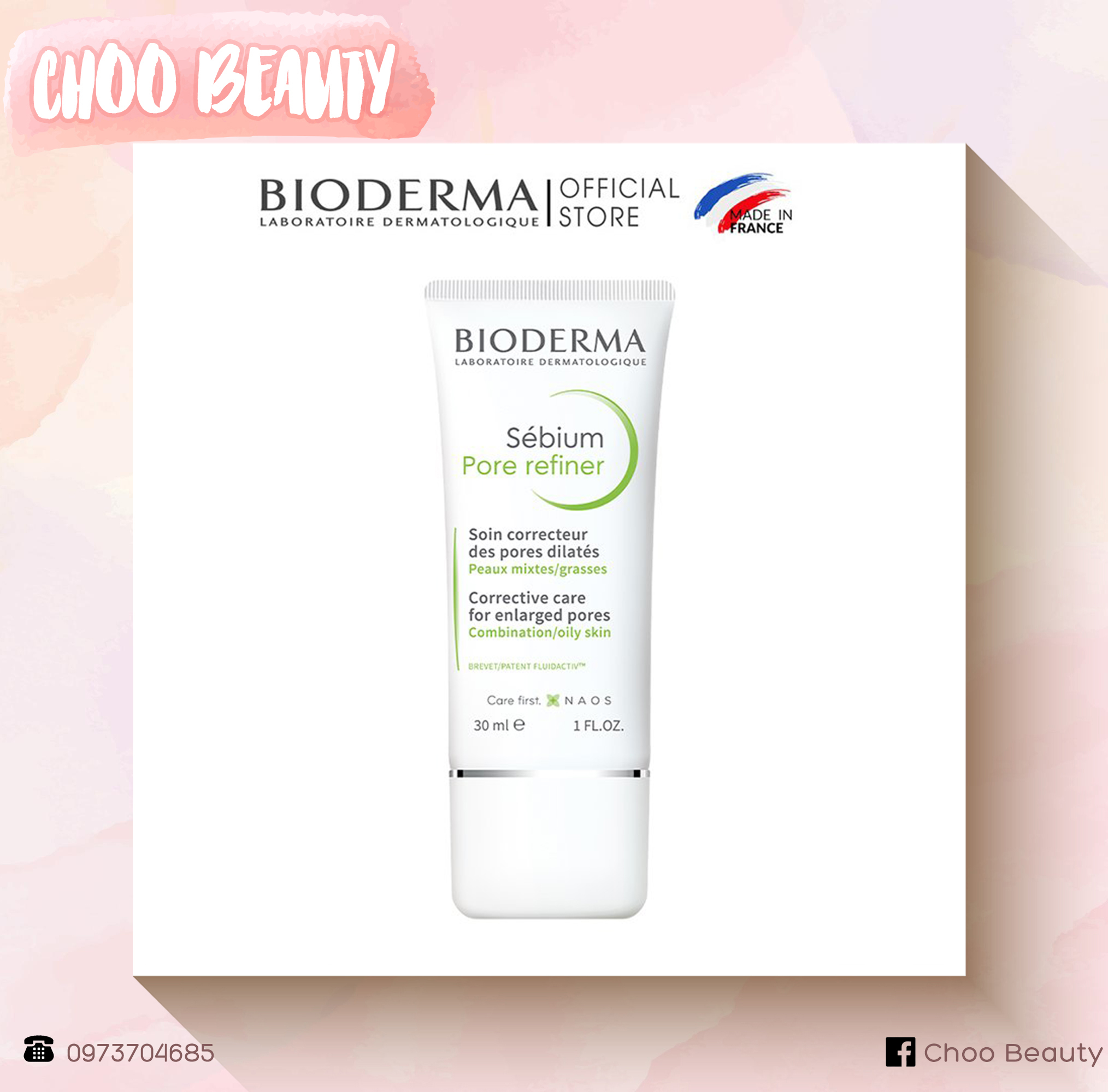 Kem dưỡng se khít lỗ chân lông bio sebium pore refiner kiềm dầu 30ml