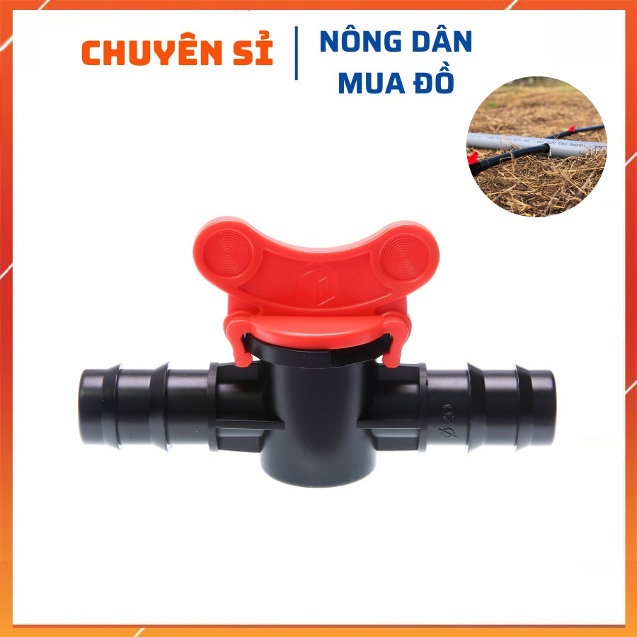10 Van khóa ống LDPE 20mm dùng cho hệ thống tưới nhỏ giọt tưới phun sương-  Van khóa nước 20mm