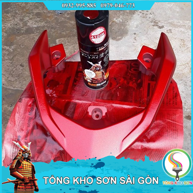 Chai sơn Samurai màu đỏ ánh kim 1108 Yamaha