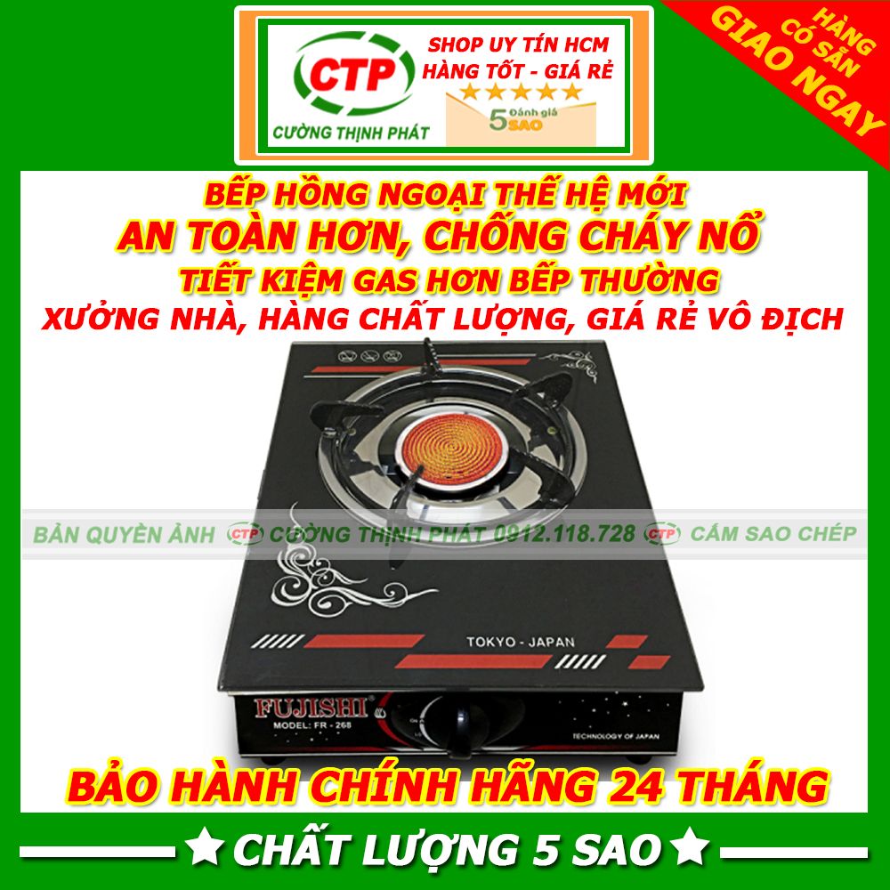 Bếp gas đơn hồng ngoại mặt kính cường lực tiết kiệm ga FUJISHI siêu bền