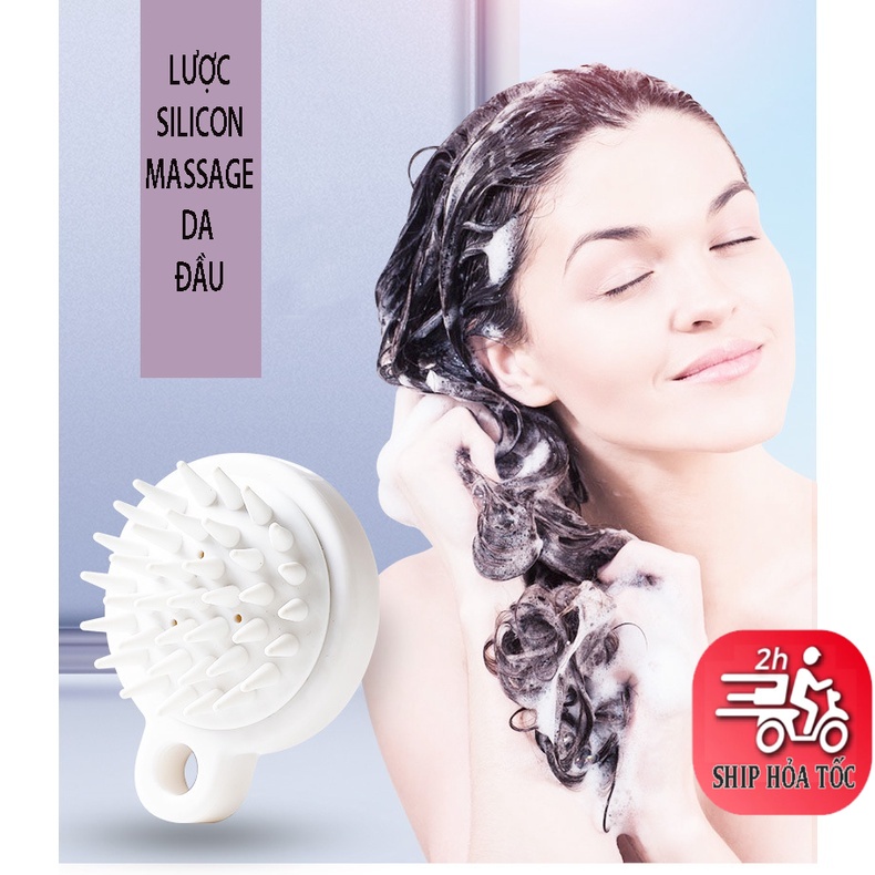 [Freeship MAX] Lược gội đầu Silicone massage Nhật, - Lược gội đầu Silicone Nhật - mát xa da đầu