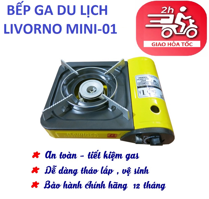 Bếp Ga Du Lịch Livorno Mini 01. Tặng kèm khăn lau bếp