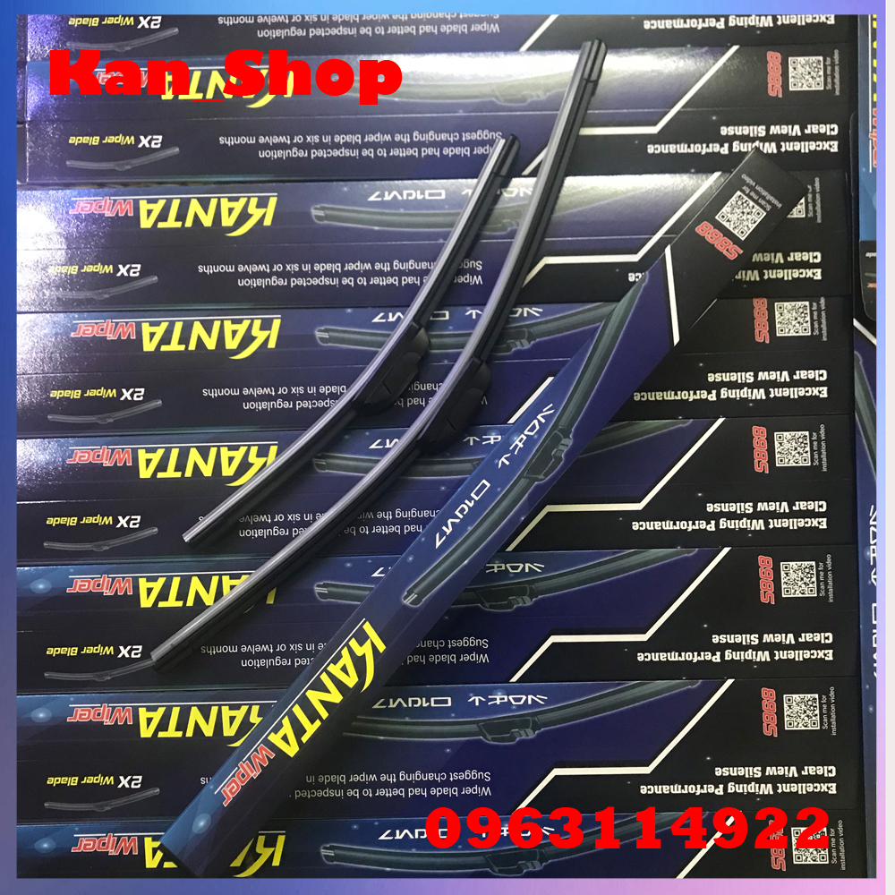 Gạt Mưa Silicone KANTA Hàng Nhập Khẩu Nhật Bản - Tặng Ngay Sủi Sịt Rửa Kính  (SL 1 Chiếc) Dành Cho Gạt Chân Móc Câu
