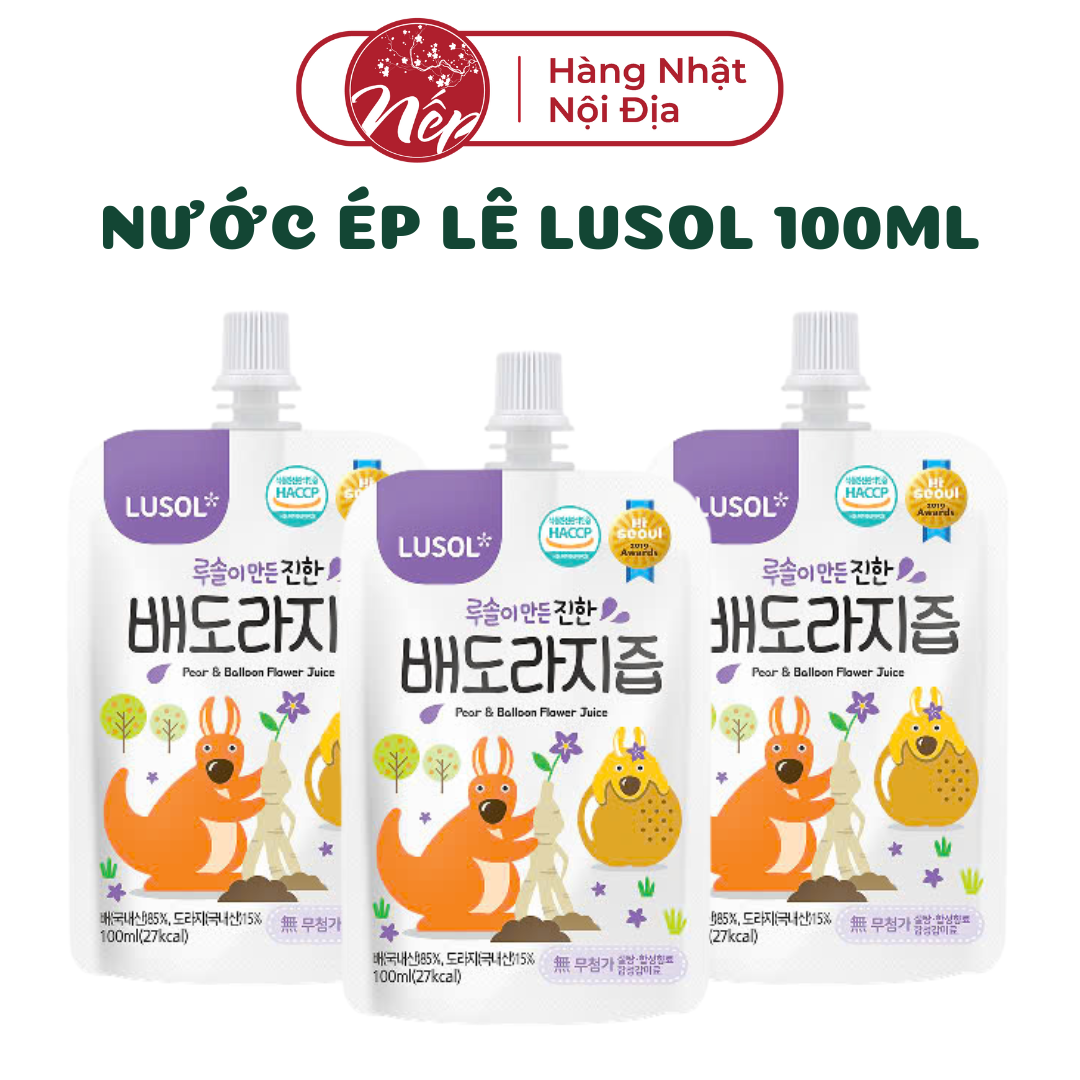 Nước ép lê và rễ hoa chuông đen nguyên chất Lusol cho bé từ 6 tháng tuổi [nội địa Hàn]
