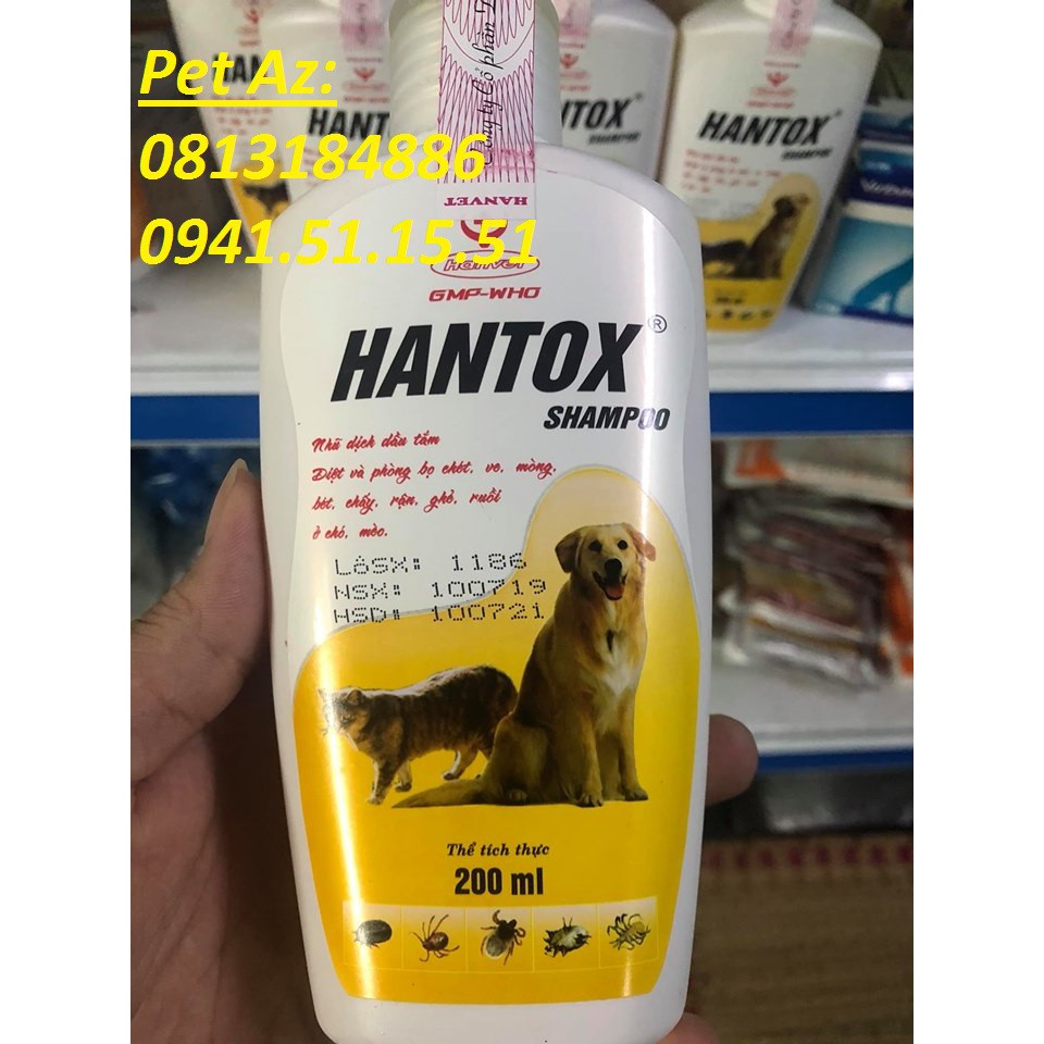 Sữa tắm Hantox shampoo trị ve rận cho thú cưng