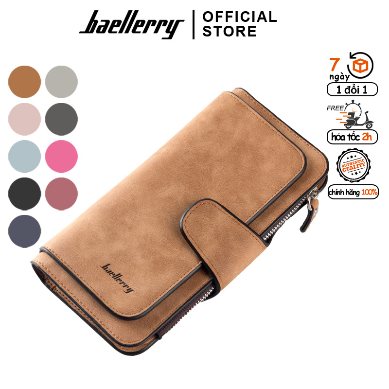 Ví Nữ Cầm Tay Baellerry Giả Da Có Nhiều Ngăn Đựng Thẻ Ngân Hàng, Card Vô Cùng Tiện Lợi - WL02345