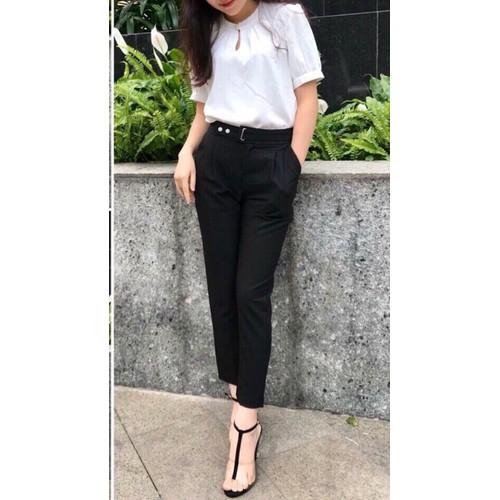 Quần baggy 2 khuy đai lệch