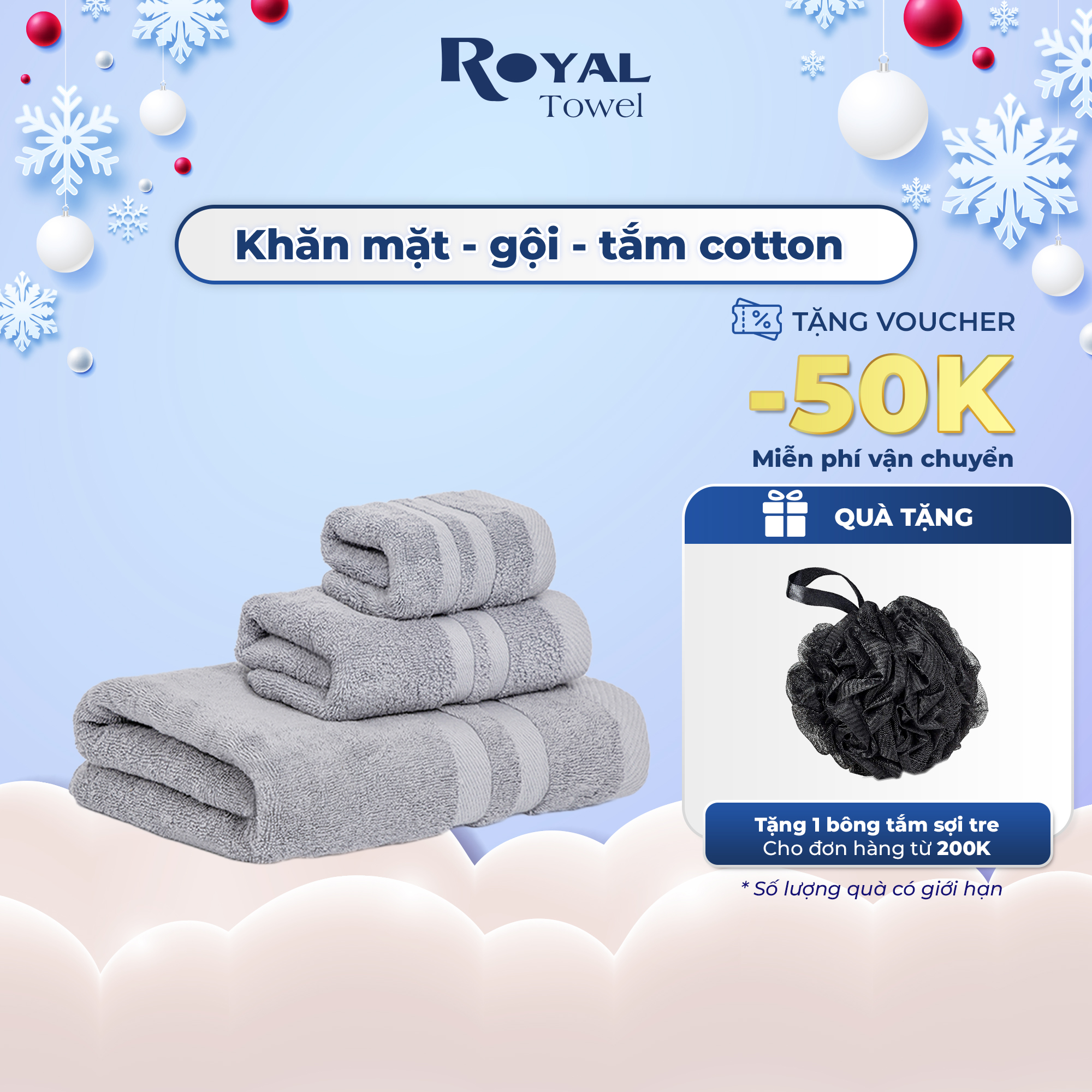 Khăn Tắm Khăn Gội Đầu Khăn Lau Mặt ROYAL TOWEL Dùng Cho Gia Đình Spa Khách Sạn 100 Cotton Thấm Hút Không Ra Màu