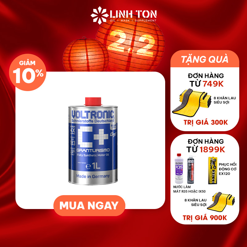 [HCM]Nhớt nhập khẩu cao cấp cho xe tay ga và ô tô đời mới Voltronic GranTurismo C+ BLUE