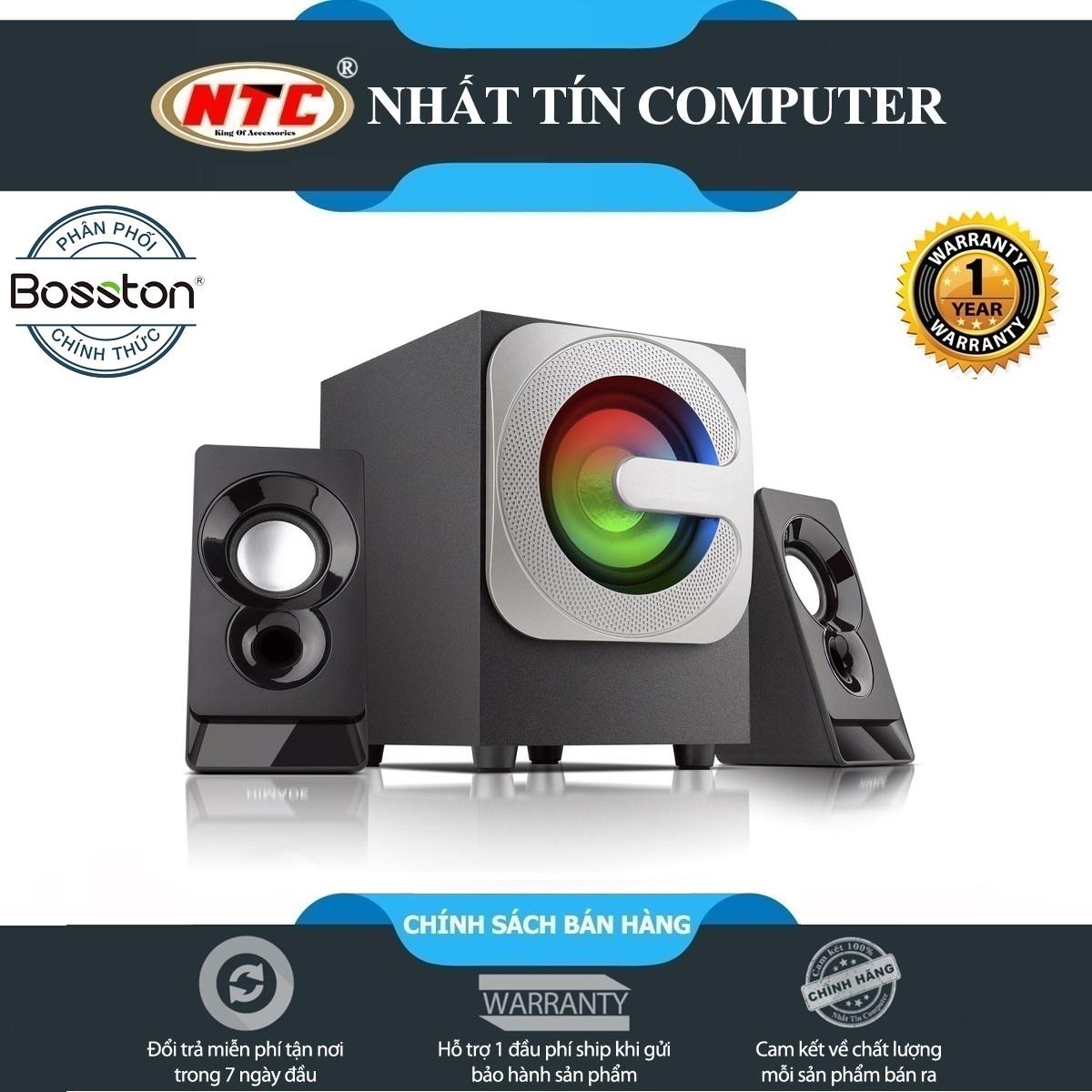 Loa vi tính 2.1 kiêm Bluetooth USB thẻ nhớ Bosston T3600-BT 20W led RGB 7 màu (Đen) - Hãng phân phối chính thức - Nhất Tín Computer