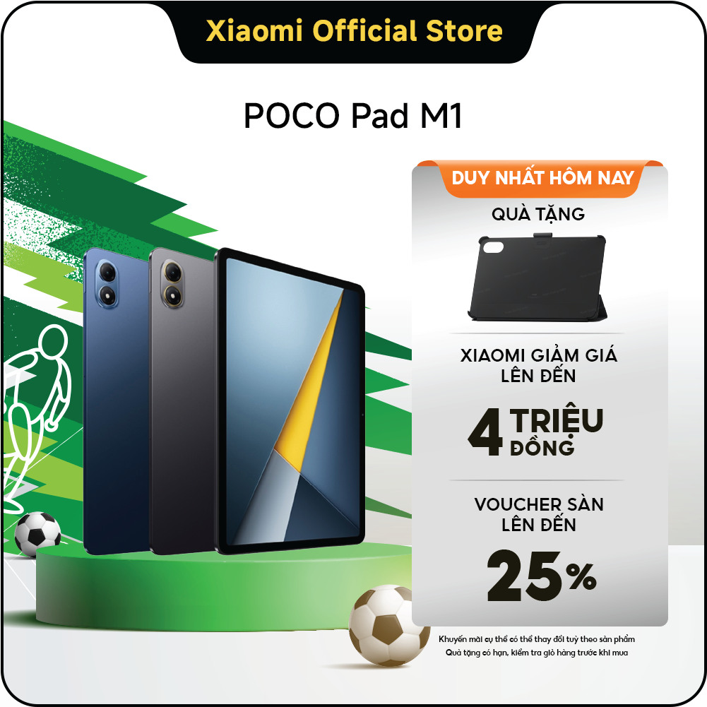 Máy tính bảng POCO Pad M1 | 8GB+256GB, màn hình 12.1'' 120Hz 2.5K, pin khủng 12000mAh, Snapdragon® 7s Gen 4, hỗ trợ sạc ngược 27W