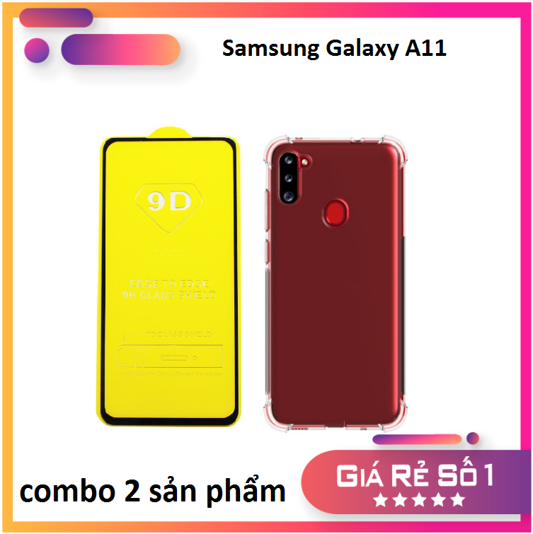 Bộ Kính Cường Lực Full Màn Hình + Ốp lưng chống sốc 4 cạnh Samsung A11
