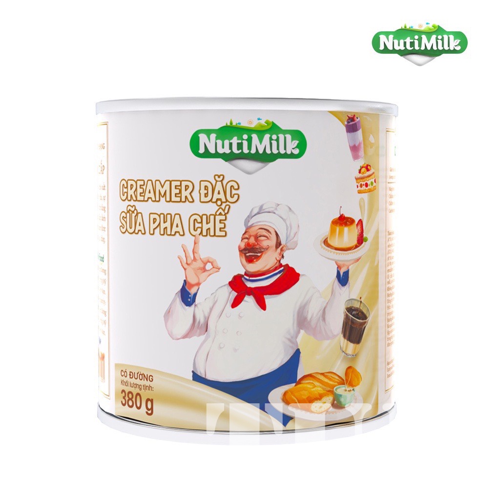 Creamer nuti, sữa đặc có đường nuti lon trắng 380-tuh