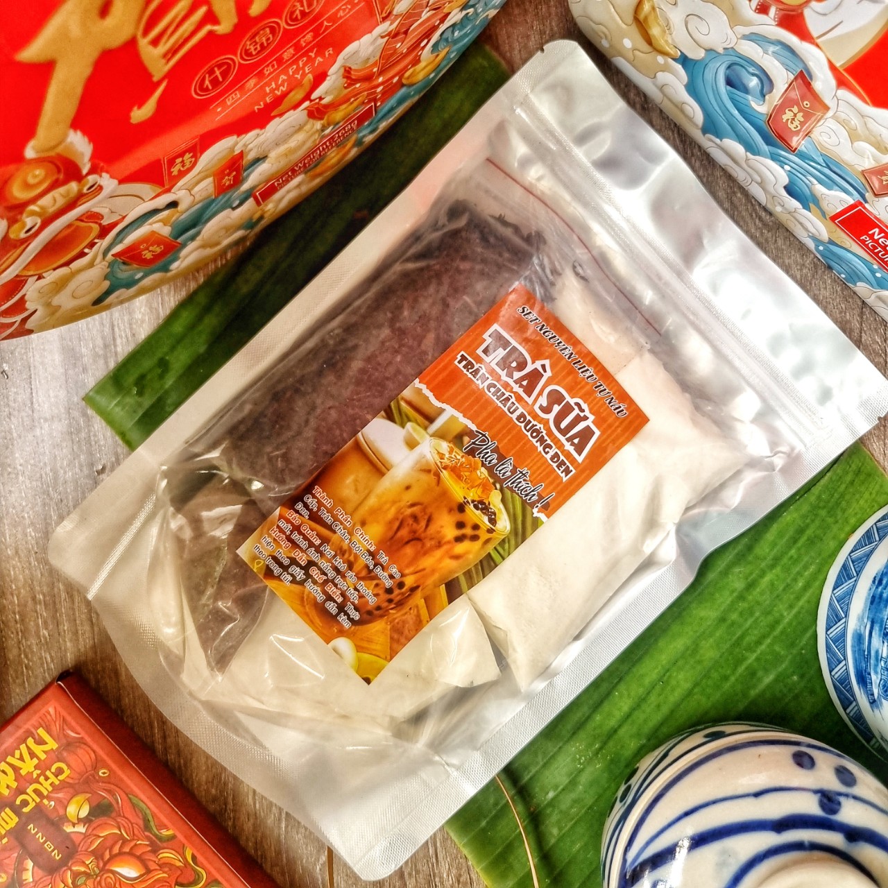 Set Trà Sữa Trân Châu Đường Đen Đầy Đủ Nguyên Liệu Nấu 8 – 10 Ly