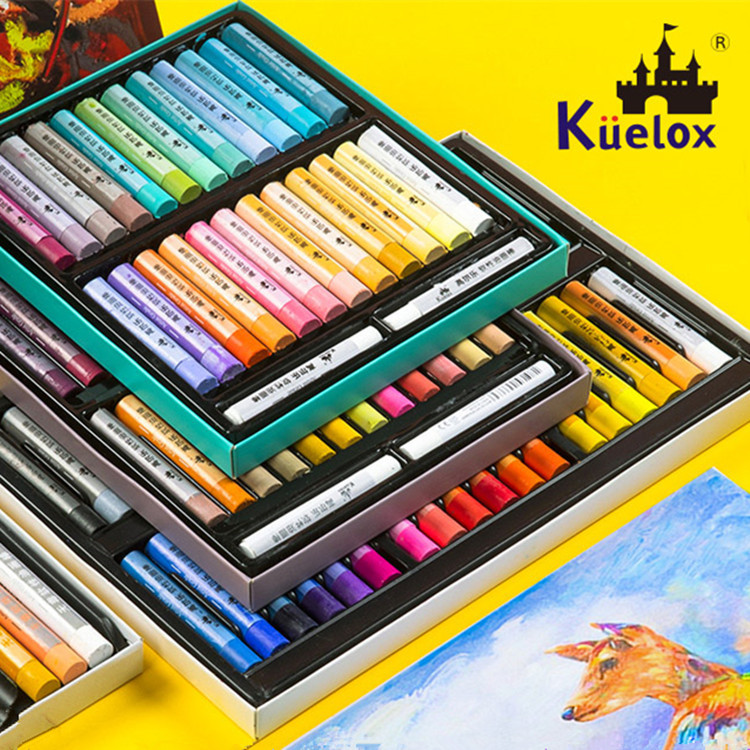 Màu sáp dầu Kuelox 24 36 48 màu dầu chuyên nghiệp làm tranh nổi Soft Oil Pastel C