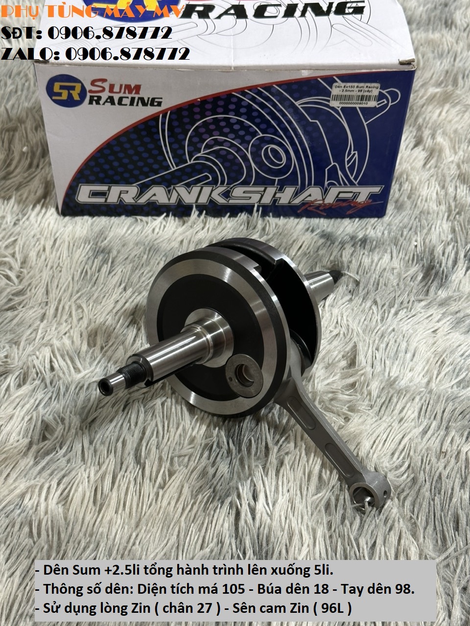 Dên sum cnc cộng 2.5li tay 98mm dành cho xe ex135.5s/150