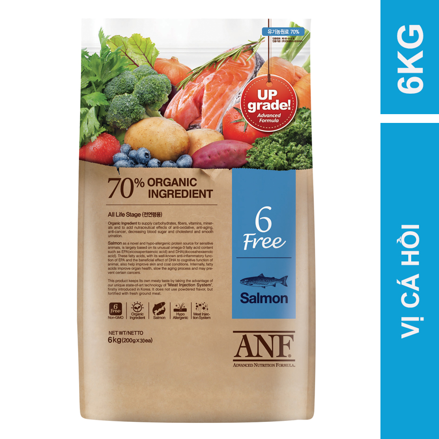 HỎA TỐC [6KG] ANF 6FREE - Thức ăn hạt hữu cơ cho chó vị cá hồi